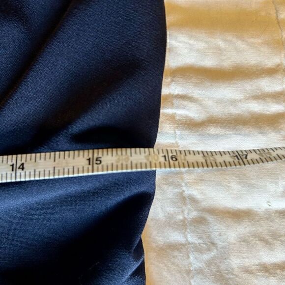 En Focus size 12 blu midi dress tiered ruffles up front v neck Bodycon EUC - Picture 4 of 6